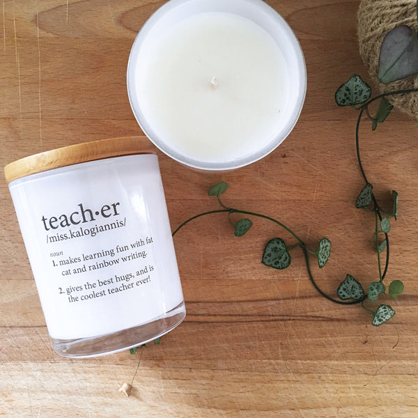 Teacher Custom Definition Candle