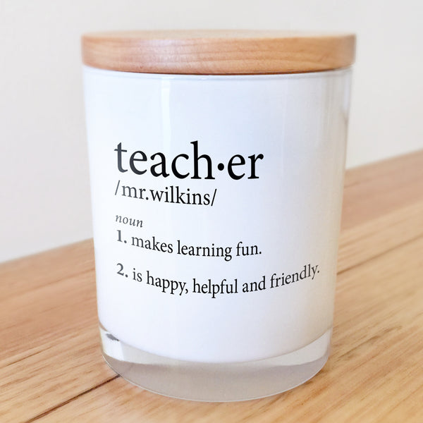 Teacher Custom Definition Candle
