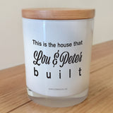 This is the house that... custom candle
