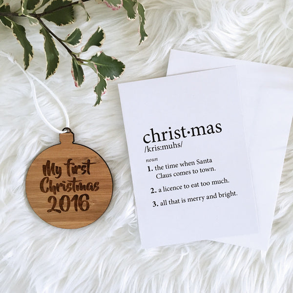 CHRISTMAS DEFINITION GIFT CARD